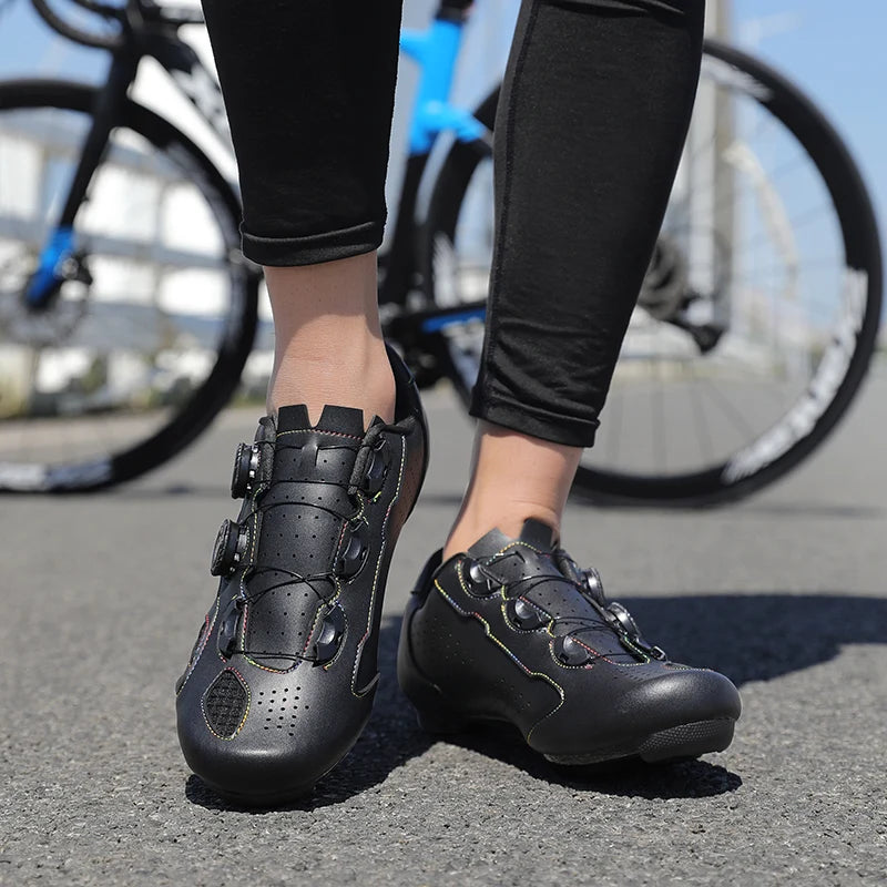 Mountain Bike Shoes Mens Cycling Shoes Quick Ratchet Buckle Compatible with SPD System Pedal for Indoor Outdoor Women MTB Shoes