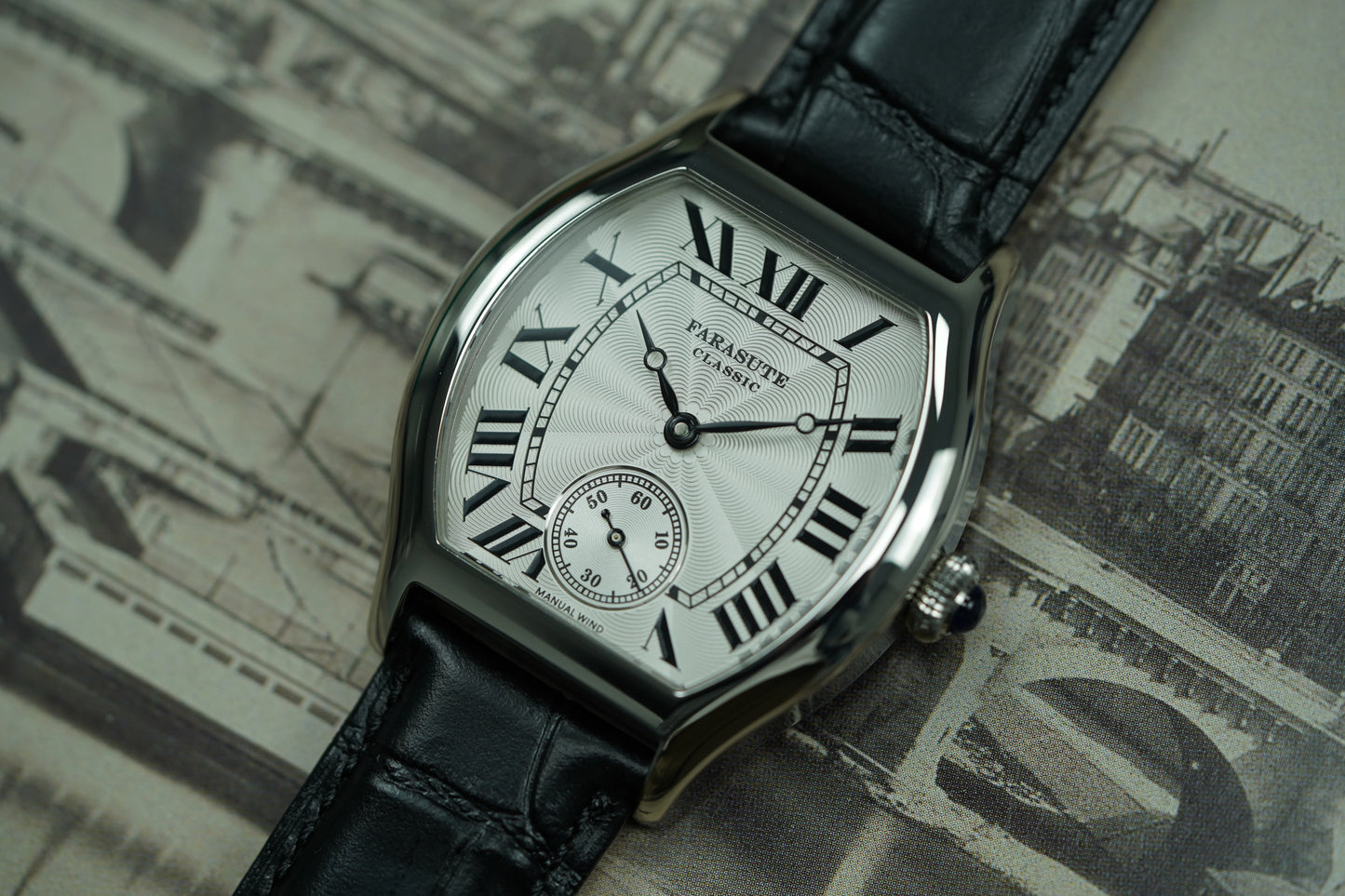 FARASUTE New Classic Hangzhou Customized Movement Manual Mechanical Watch Men Sapphire Crystal Small Second 50m Waterproof reloj