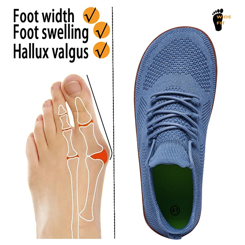 Unisex Minimalist Barefoot Shoes Lightweight Breathable Wide Toe Sneakers for Outdoor Casual Walking