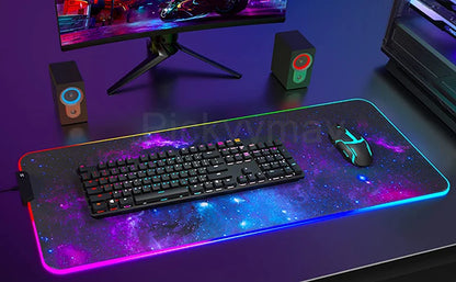 World Of Warcraft RGB Mousepad Large Gaming Mousepads Luminous Mouse Pad WOW Big Desk Pad LED Mouse Mat Backlit Keyboard Mats