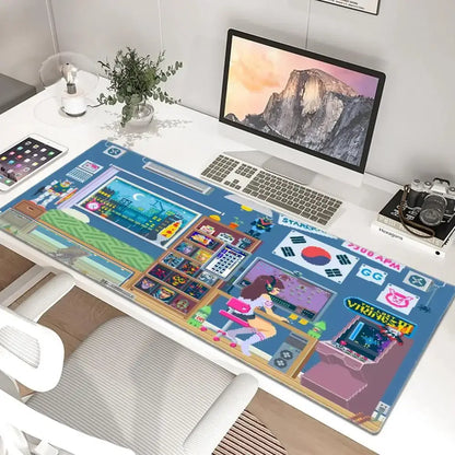 Anime-Gaming-Girl Overwatch großes Mauspad 900x400 Laptop Büro Gummi weiche Schreibtischunterlage Computer-Tastatur HD-Druck Mousepad XXL