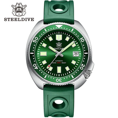 SD1970 Steeldive Brand Sunray Dial Milled Clasp Bracelet 44mm Case 200M Waterproof NH35 Turtle Men Dive Watch with Ceramic Bezel