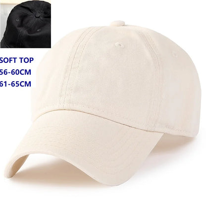 Męska i damska czapka oversize w rozmiarze XXL 100% bawełniana czapka baseballowa, duża czapka baseballowa dla osób o dużych głowach 56-63cm(23.5"-25.5”), regulowana czapka typu „dad cap” bez nadruku