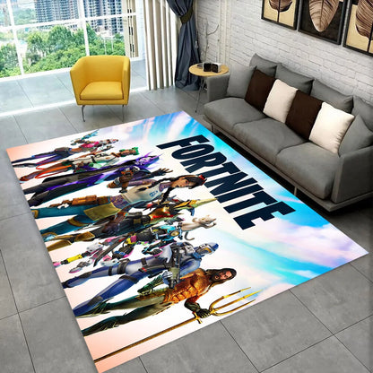 Tapete F-Fortnites Cartoon Game para sala de jogos, quarto, sala de estar, sofá e decoração de entrada de casa, tapete de área antiderrapante para o chão, oferta