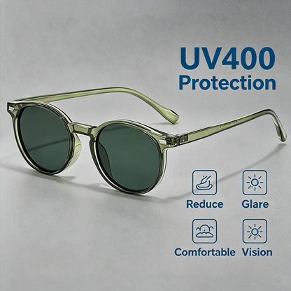 HBK Fashion polariserede solbriller til mænd, runde TR90-stel, modesolbriller til kvinder, kørsel, sport, UV400, Lunette De Soleil Homme
