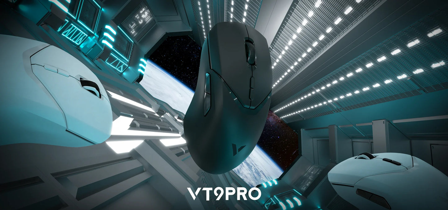 Ratón gaming inalámbrico Rapoo VT9PRO PAW3398 68g, con cable, programable, ergonómico, 26000DPI, recargable Type C, accesorio para PC gamer