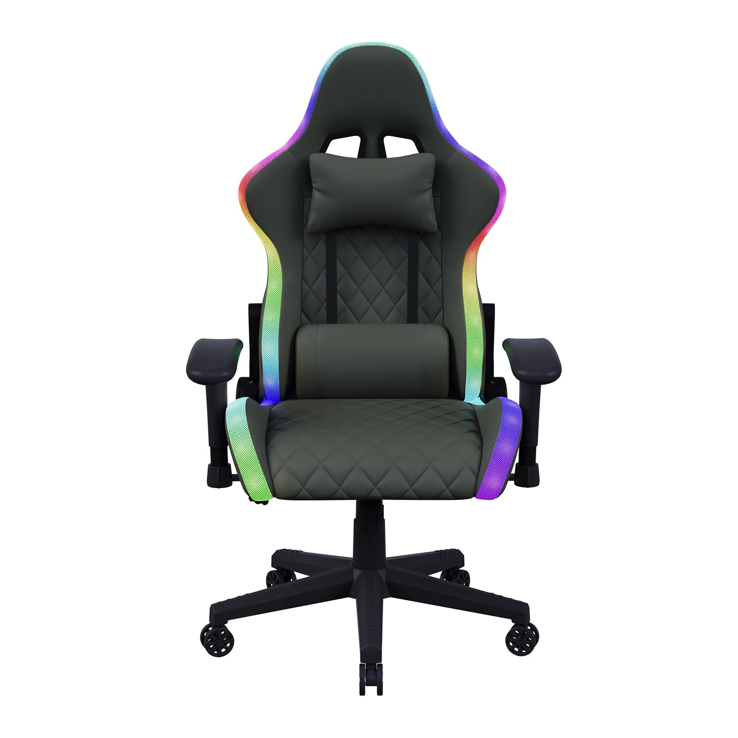 Fangange Gaming Chair with Massage Function, Adjustable backrest,Computer Chair,with ambient light,Lumbar Cushion, Pillow,150 KG