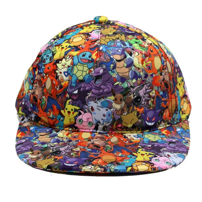 Pokémon-baseballkasket, Pikachu-hat, Pokémon-cosplay-hiphop-kasket til piger, drenge, børn, anime-figurer, legetøj, gave, tegneseriehat