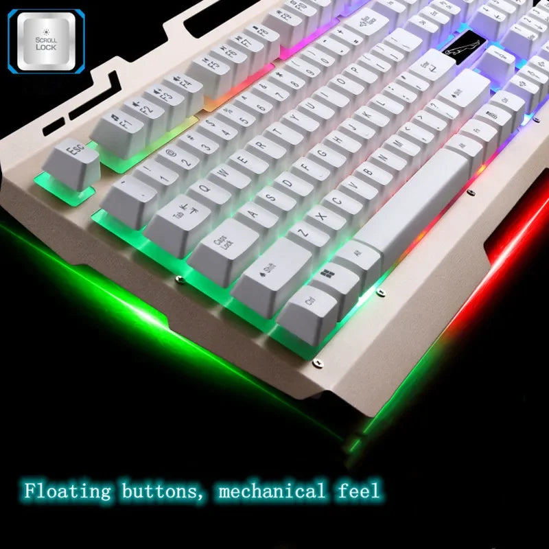 USB Keyboard G700 Waterproof Business Personality Mechanical Feel Metal Glow Mobile Phone Stand Gaming Keyboard