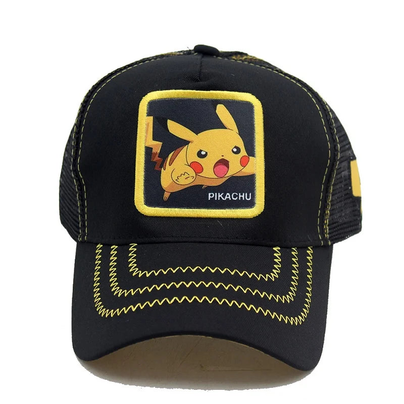 Pokémon-baseballkasket, Pikachu-hat, Pokémon-cosplay-hiphop-kasket til piger, drenge, børn, anime-figurer, legetøj, gave, tegneseriehat