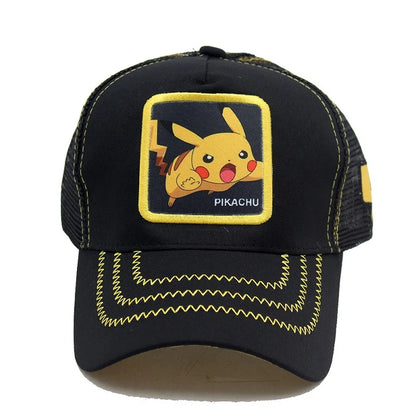Pokémon-baseballkasket, Pikachu-hat, Pokémon-cosplay-hiphop-kasket til piger, drenge, børn, anime-figurer, legetøj, gave, tegneseriehat