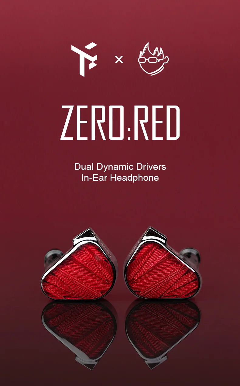 TRUTHEAR x Crinacle ZERO:RED kabelgebundene audiophile In-Ear-Kopfhörer mit dualem dynamischem Treiber, 0.78 2Pin HiFi-Kopfhörer