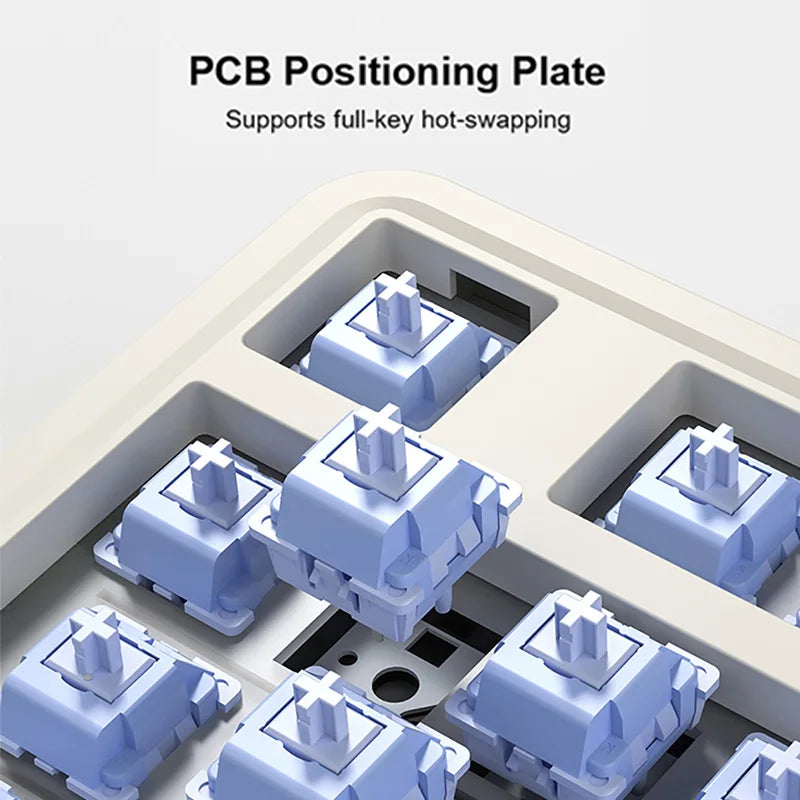 Teclado mecânico gaming esports AULA AU75, três modos, 81 teclas, teclas PBT, hot-swappable, RGB, teclado sem fios para PC desktop e escrita