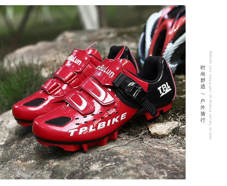 New Men’s and Women’s Bicycle Shoes Outdoor Cycling Shoes with Three Functional Soles Professional Training Shoes