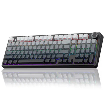 Tastiera meccanica gaming AULA F99PRO 99 tasti, tri-mode wireless, hot-swappable, struttura gasket, tastiera personalizzabile con manopola multimediale
