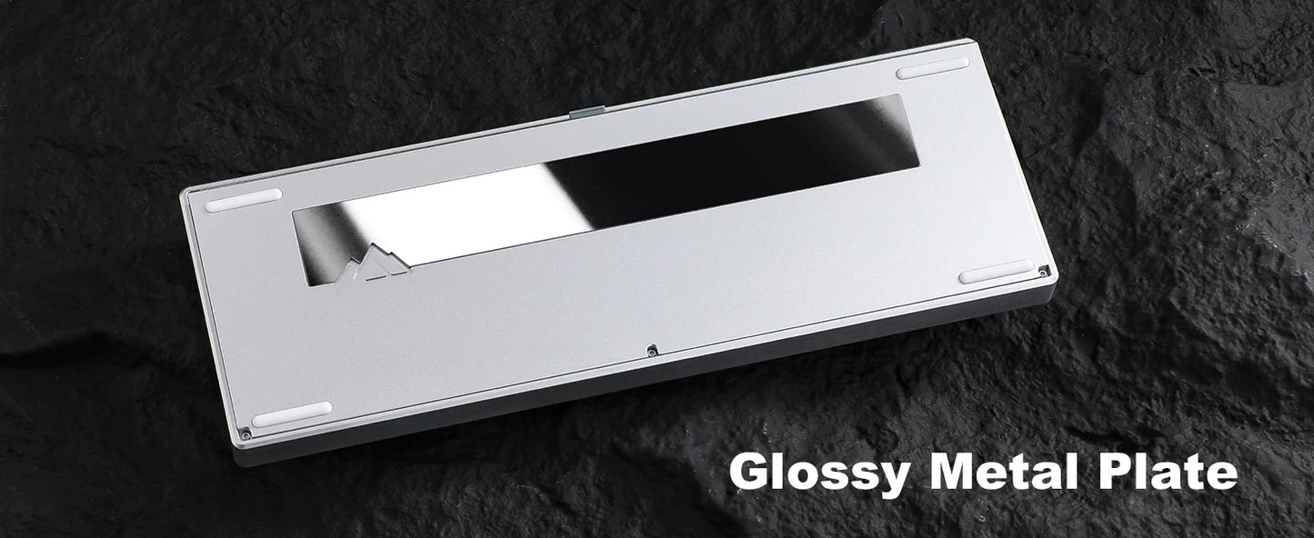 YUNZII AL68 Silver Aluminum Mechanical Gaming Keyboard, QMK/VIA Wireless Keyboard, Hot Swap Gasket Custom Keyboard with Knob