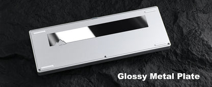 YUNZII AL68 Silver Aluminum Mechanical Gaming Keyboard, QMK/VIA Wireless Keyboard, Hot Swap Gasket Custom Keyboard with Knob