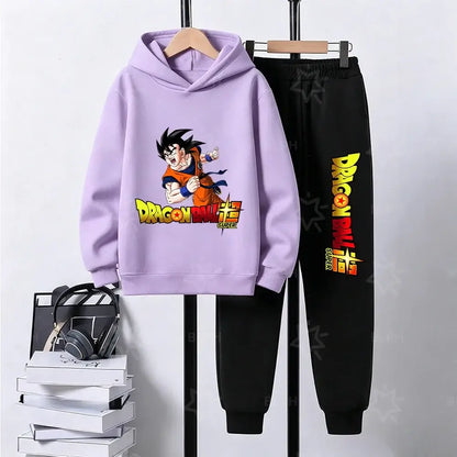 Dragon Ball Super Son Goku Printed Hooded Sweatshirt Suit Casual Loose Anime Streetwear Hoodie Pants 2 Piece Set for Men Boys, Produit gaming premium Fraquane