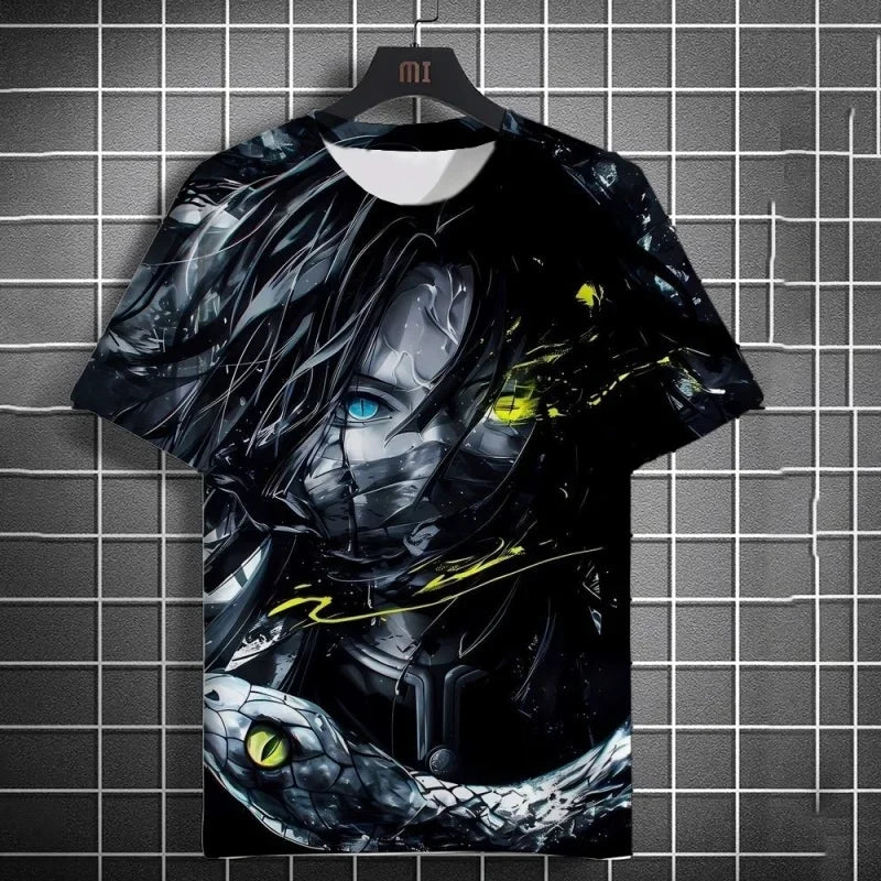 3D Printed Cool Boy Snake Butterfly T Shirt For Men Colorful Cartoon Pattern T-Shirts Summer Street Short-Sleeved Tees Loose Top