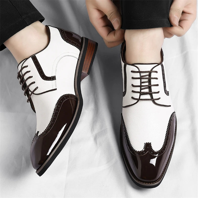 PU Leather Men's Oxford Shoes Heightened Formal Casual Shoes Business Male Suit Shoes New Design Derby Footwear Walking Sneakers
