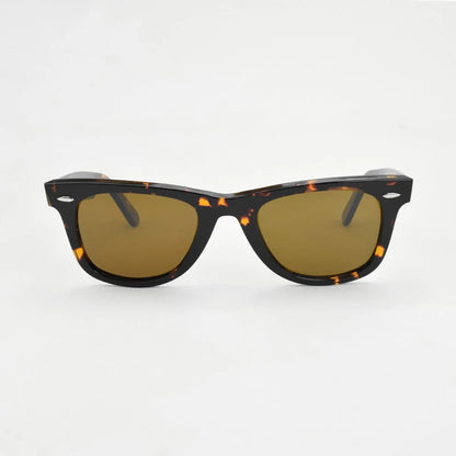 Klassiske solbriller med glaslinser Acetat-solbriller til mænd Y-2140 Design med dobbelt nitte Elegante firkantede UV-solbriller til kvinder
