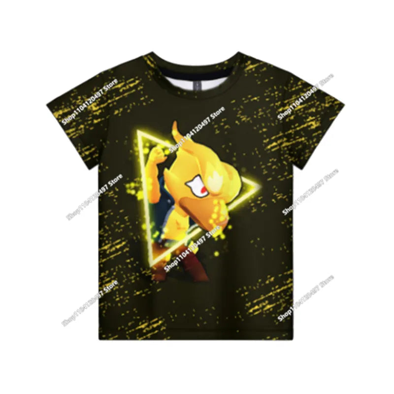 Newest 2026 Brawl Stars 3D Print Tops Cartoon Children Short Sleeve T-shirt Summer Popluar Men Funny Tees