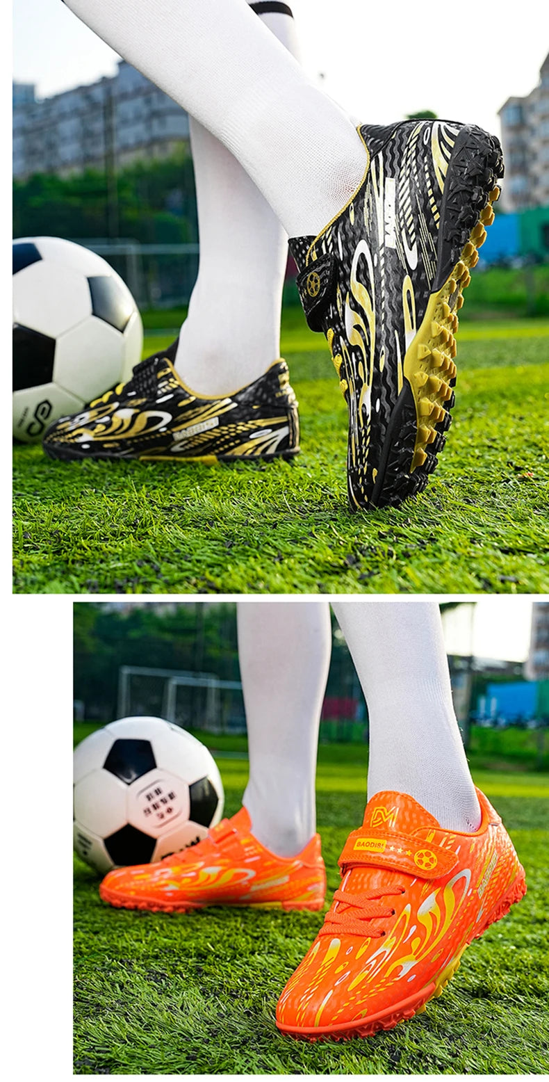 Chaussures de Football professionnelles pour enfants, bottes de terrain de Football d'intérieur pour hommes, chaussures de Football originales TF/AG, crampons de société, entraînement sur gazon rapide