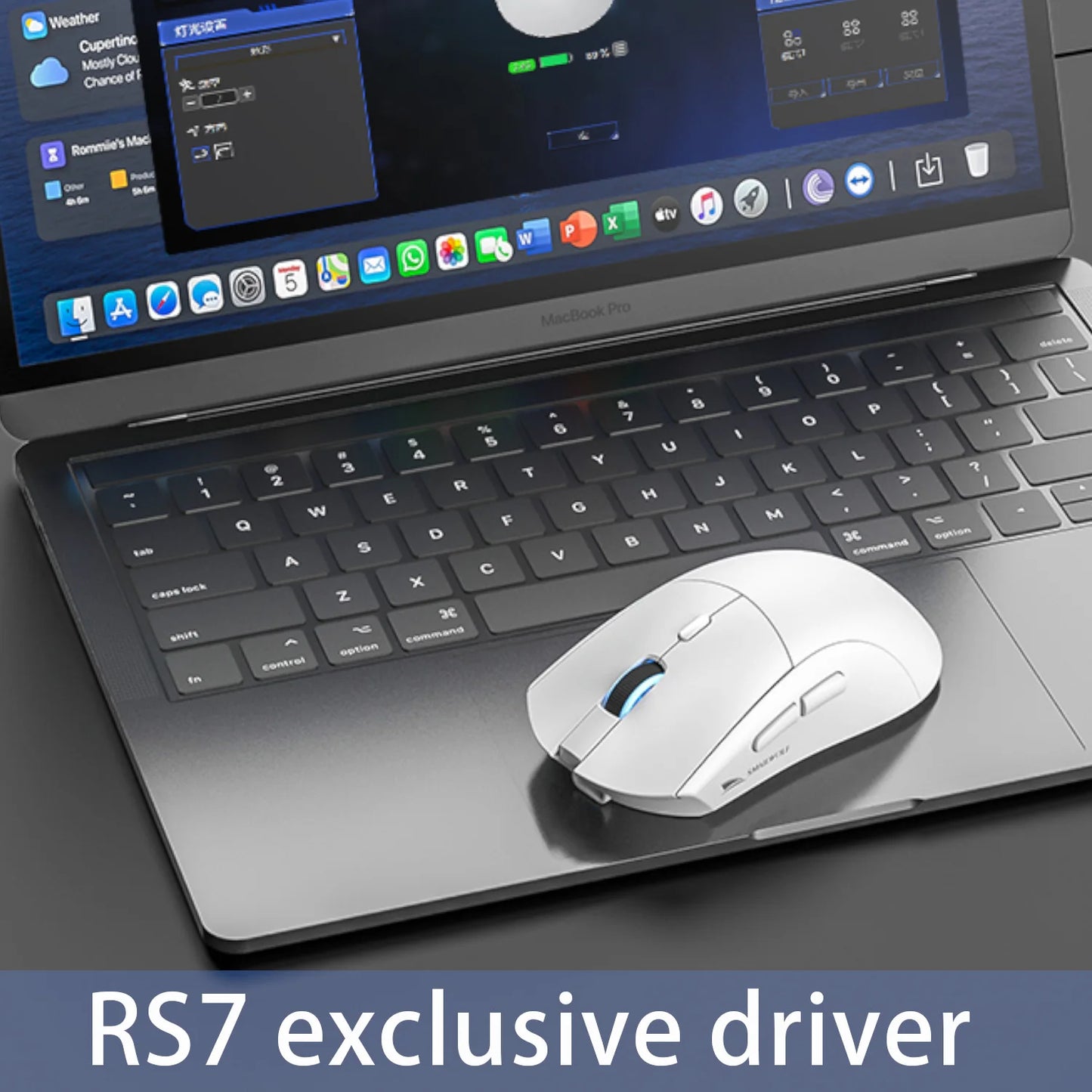 Ratón gaming inalámbrico Bluetooth SMAILWOLF RS7 de tres modos PAW3311 con macros, para portátil, gaming y oficina