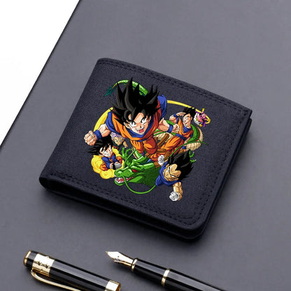 Dragons Ball Wallet Anime Goku Men Short Folding Purse Cartoon Card Holder Kids Coin Photo Case Fashion Pocketbook Birthday Gift