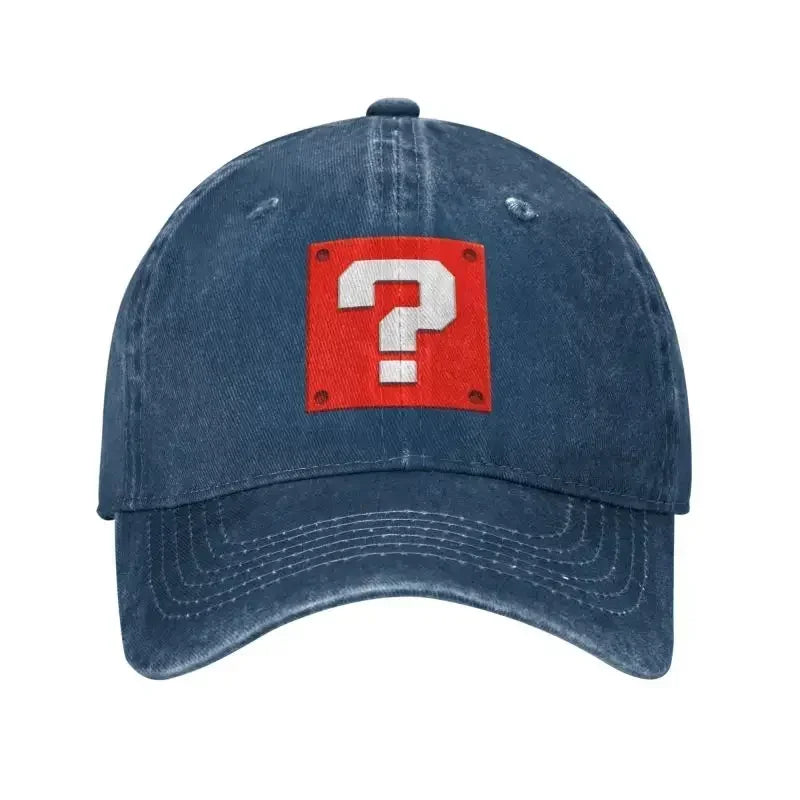 Gorra de béisbol personalizada de moda con diseño de dibujos animados, con pregunta, bloque, para mujer y hombre, ajustable, unisex, de algodón, estilo «dad hat», gorras snapback de alto rendimiento