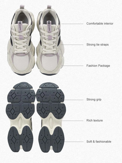 Baasploa Women's Walking Shoes Lightweight Mesh Breathable Sport Shoes Comfortable Soft Leather Casual Sneakers