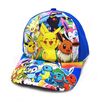 Pokémon Go Anime-figur Pikachu Polyester-baseballkasket med tryk Tegneserie-kasket med skygge Børnedragt Dekoration Fødselsdagsgaver