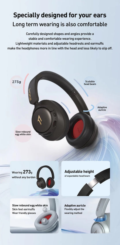 Cuffie wireless Bluetooth con cancellazione del rumore 1MORE SonoFlow S 42dB ANC Audio Hi-Res 90H di autonomia headset over-ear