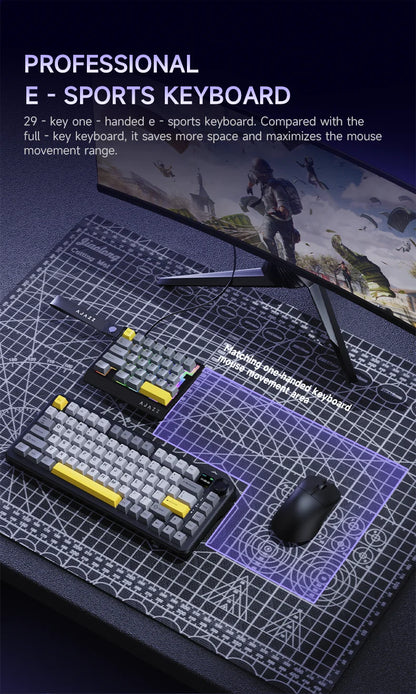 AJAZZ AK029 Wired One-Handed Gaming Keyboard with HE Magnetic Switch, 8000Hz RGB Mini Mechanical Keyboard, 29 Keys for PC Gaming