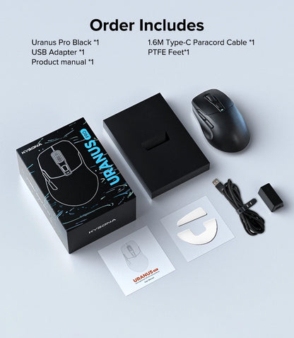 KYSONA Uranus PRO Wireless Gaming Mouse Ergonomic Mouse PAW3395 54g 8KHz Polling Rate 26000DPI For Right Big Hand PC Gamer