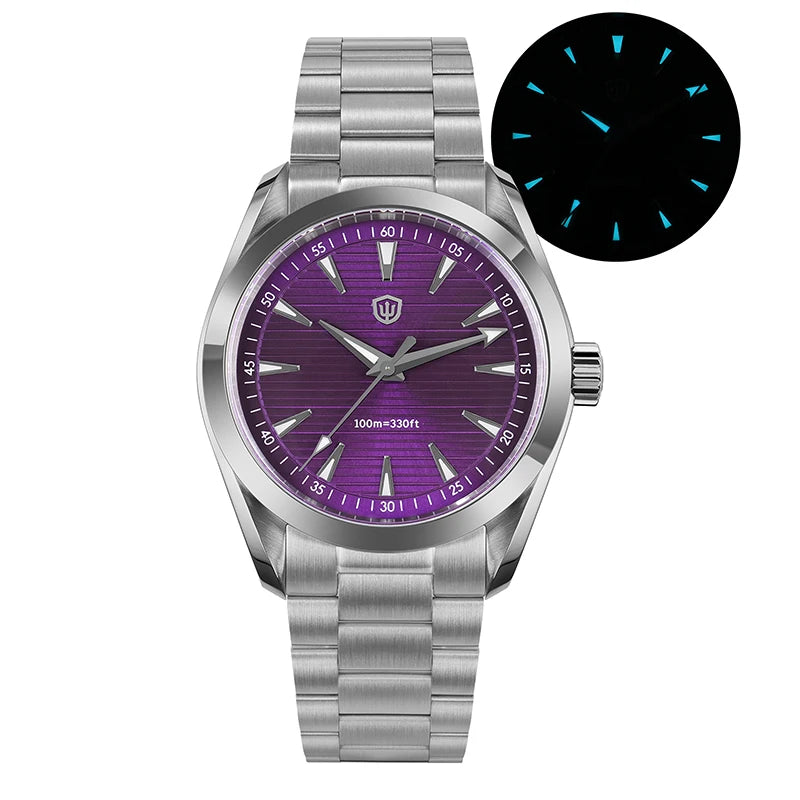 Watchdives WD0006 V2 Watch VH31 Sweep Second Quartz Movement Sapphire Luminous Stainless Steel Watches Waterproof 38mm Watch