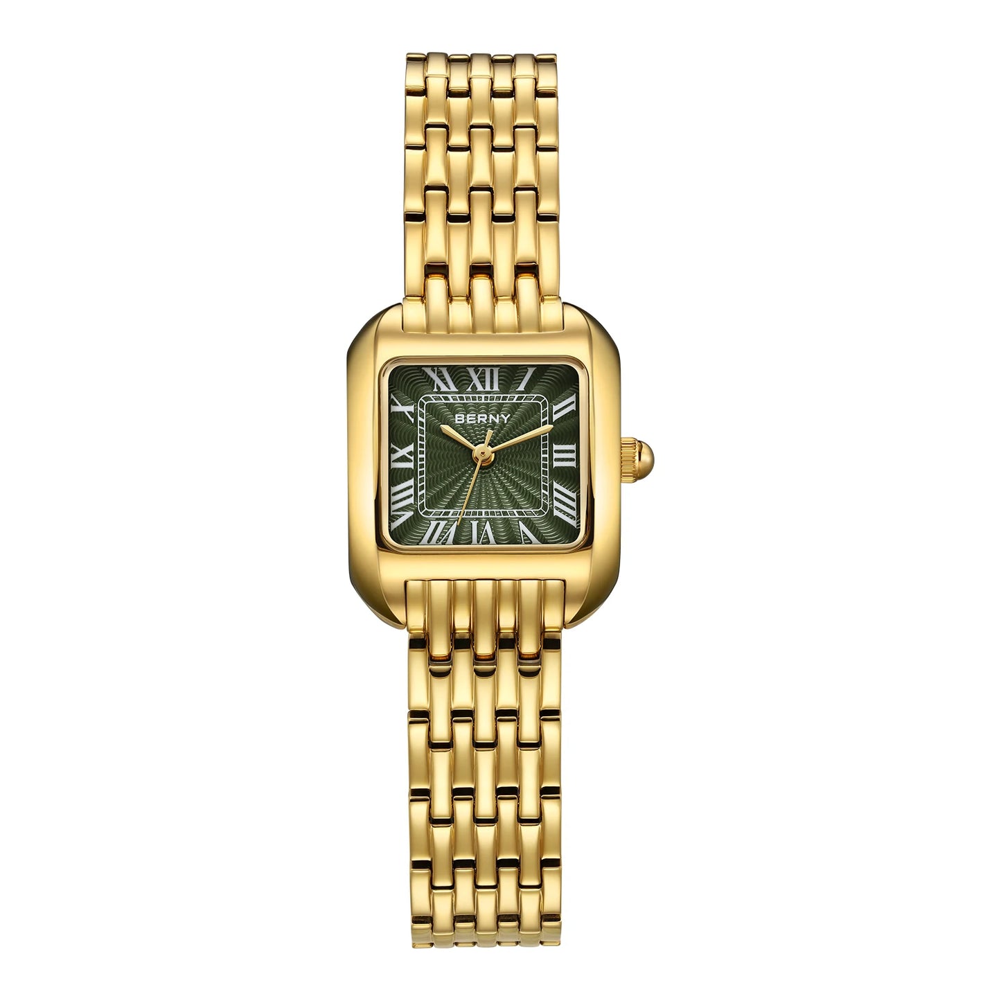 BERNY Gold Watch for Women Luxury Brand Square Ladies Quartz Watches New In Top Quality Fashion Elegant Business S/S Wristwatch