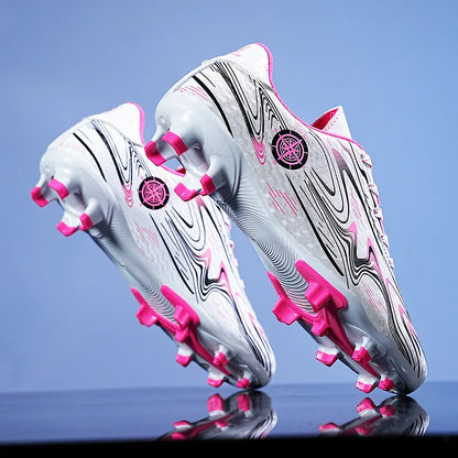 Plus Size Children Firm Ground Soccer Shoes Male Outdoor Primary and Secondary School Students Broken Nails Training Shoes Race