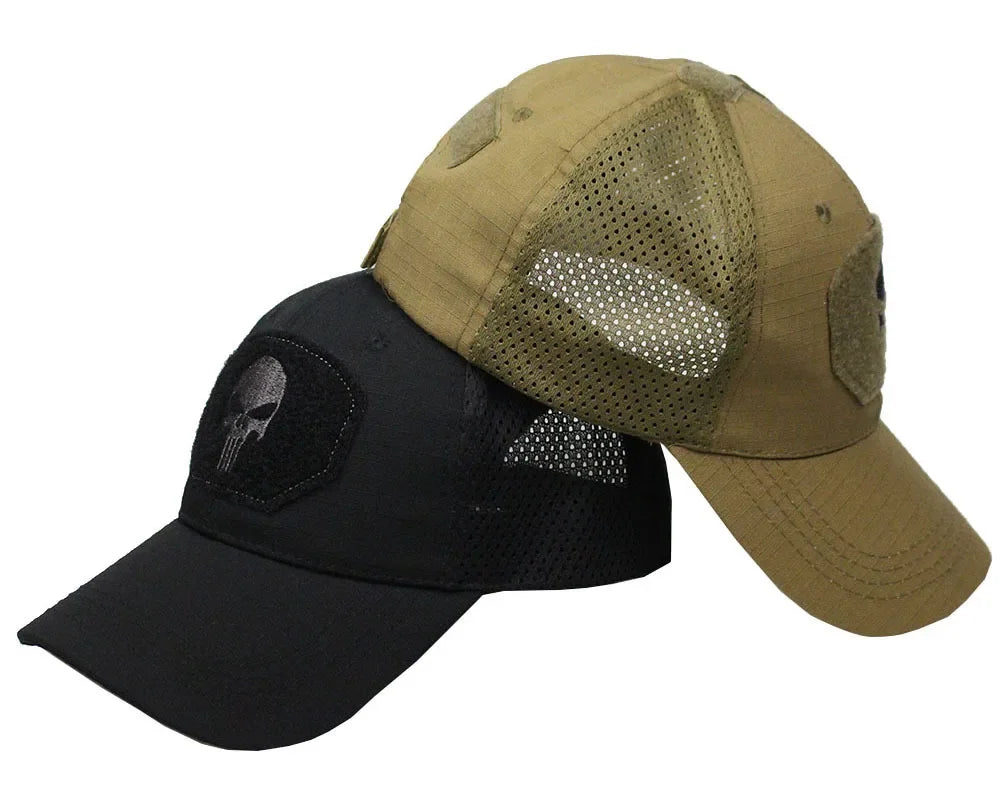 Camouflage Baseball Cap Mesh Breathable Special Forces Tactical Camo Hat Skull Duck Visor Hat
