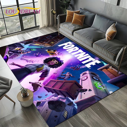 2025 Games 3D F-Fortnite анимационен килим за хол, спалня и декорация до дивана у дома, детски килим за игра, неплъзгаща се постелка за под