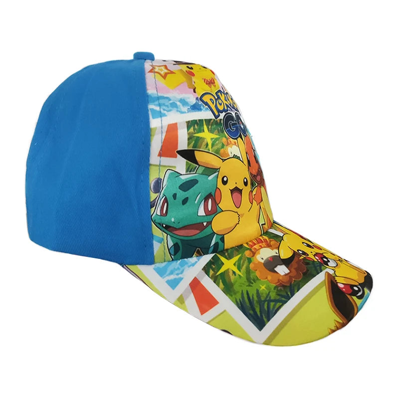 Pokémon-baseballkasket, Pikachu-hat, Pokémon-cosplay-hiphop-kasket til piger, drenge, børn, anime-figurer, legetøj, gave, tegneseriehat