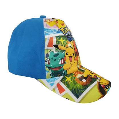 Pokémon-baseballkasket, Pikachu-hat, Pokémon-cosplay-hiphop-kasket til piger, drenge, børn, anime-figurer, legetøj, gave, tegneseriehat