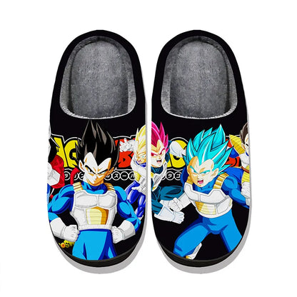 Anime Dragon Ball Plush Slippers Goku Vegeta Winter Fuzzy Warm Cotton Shoes Cute Cosplay Men Home Indoor Non-Slip Slipper Gifts