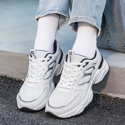 Baasploa Women's Walking Shoes Lightweight Mesh Breathable Sport Shoes Comfortable Soft Leather Casual Sneakers