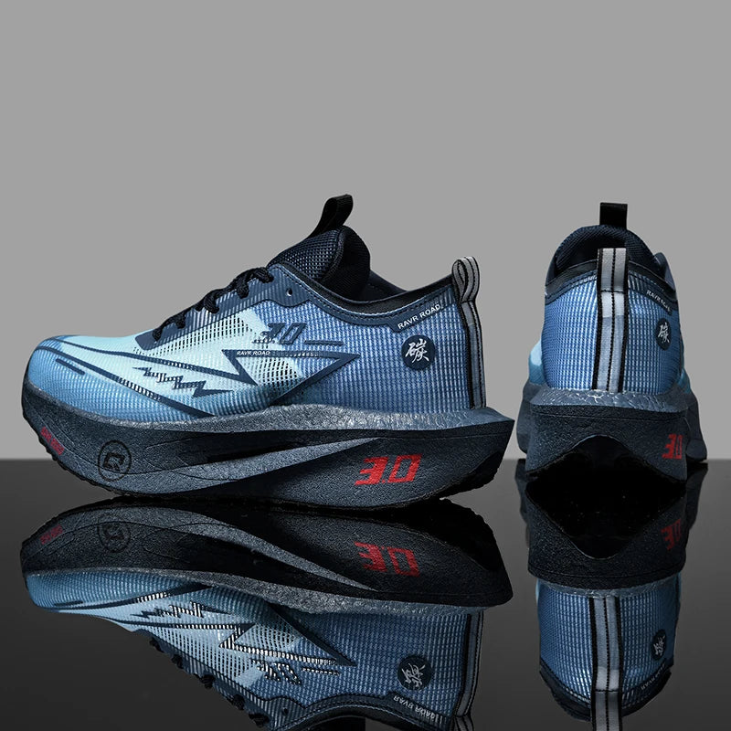 Men's Carbon Board Sneakers Anti-Slip Cushioned Comfortable Racing Training Running Shoes Mesh Tennis Shoes Casual for Women