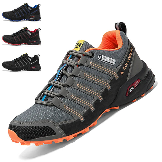 Men's Waterproof Hiking Shoes Outdoor Breathable Travel Walking Shoes Tactical Training Shoes Comfortable Lockless Cycling Shoes