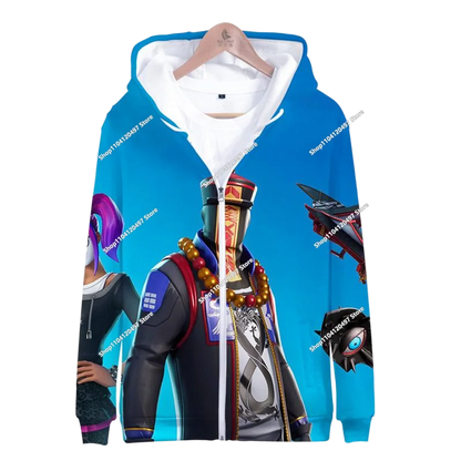 2024 New Game Zipper Hoodie, Children's Sweatshirt Fortnite Pullover Sweatshirts, Fashion Boys and Girls Clothing