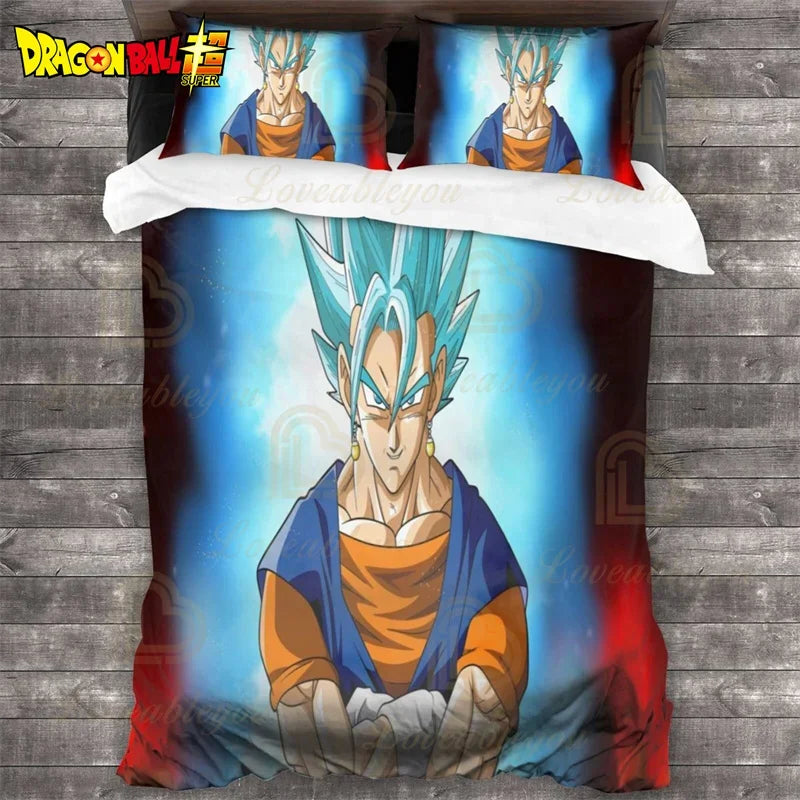 Dragon Ball Z Guko Kids Bedding Set Single King Size Duvet Cover with Quilt And Pillowcase Double Bed Linen for Bedroom Decor