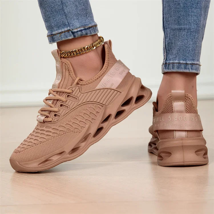 Rosa fritidssneakers för damer och herrar Blade-skor storlek 46 Lätta, andningsbara löparskor för herrar Sportiga sneakers i mesh