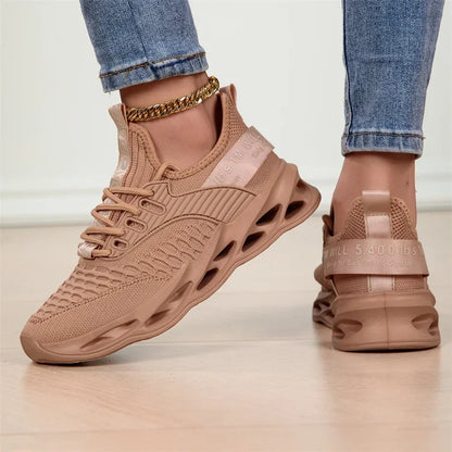 Rosa fritidssneakers för damer och herrar Blade-skor storlek 46 Lätta, andningsbara löparskor för herrar Sportiga sneakers i mesh